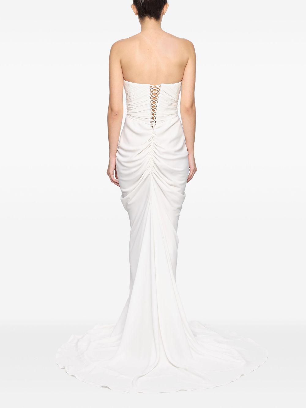 strapless floral-detail gown Product Image