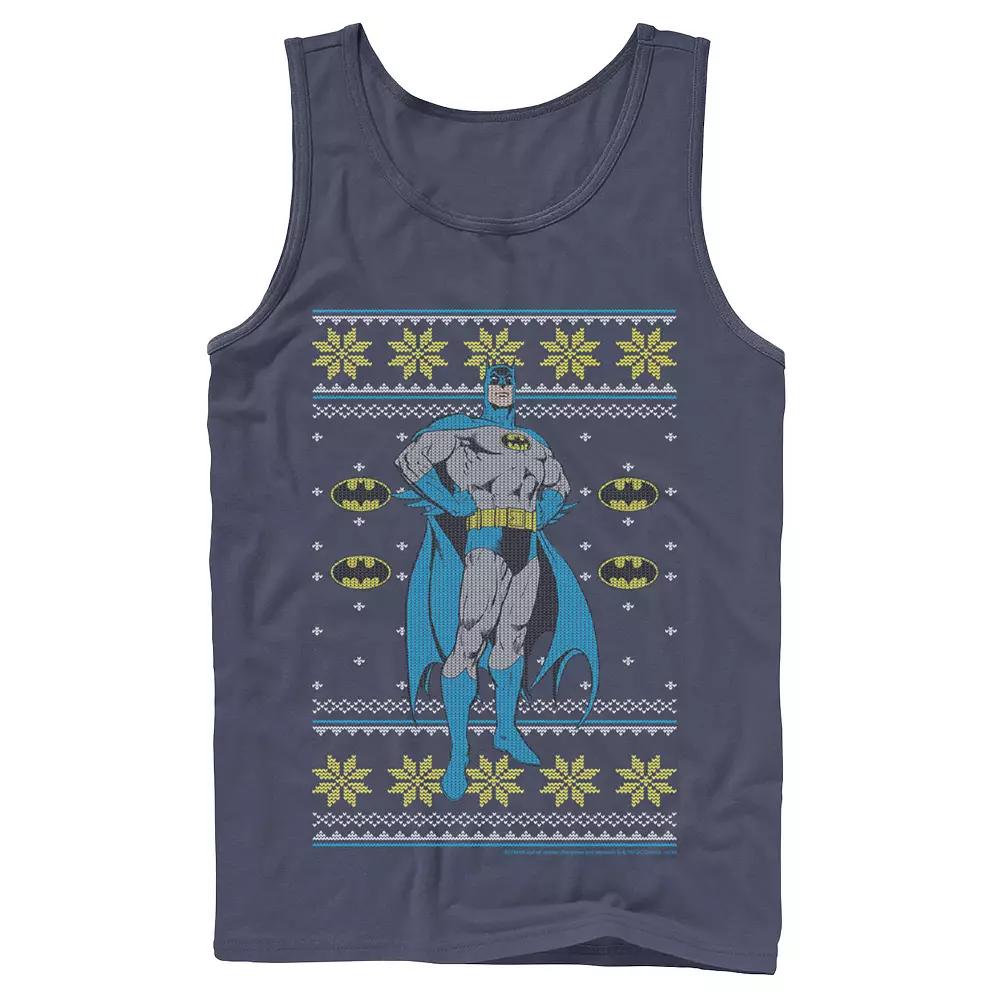 Men's DC Comics Batman Power Stance Christmas Sweater Style Tank Top,  Product Image