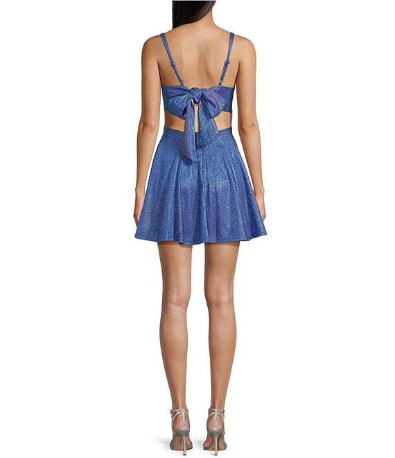 Dear Moon Sherri Shine Square Neck Tie Back Skater Dress Product Image