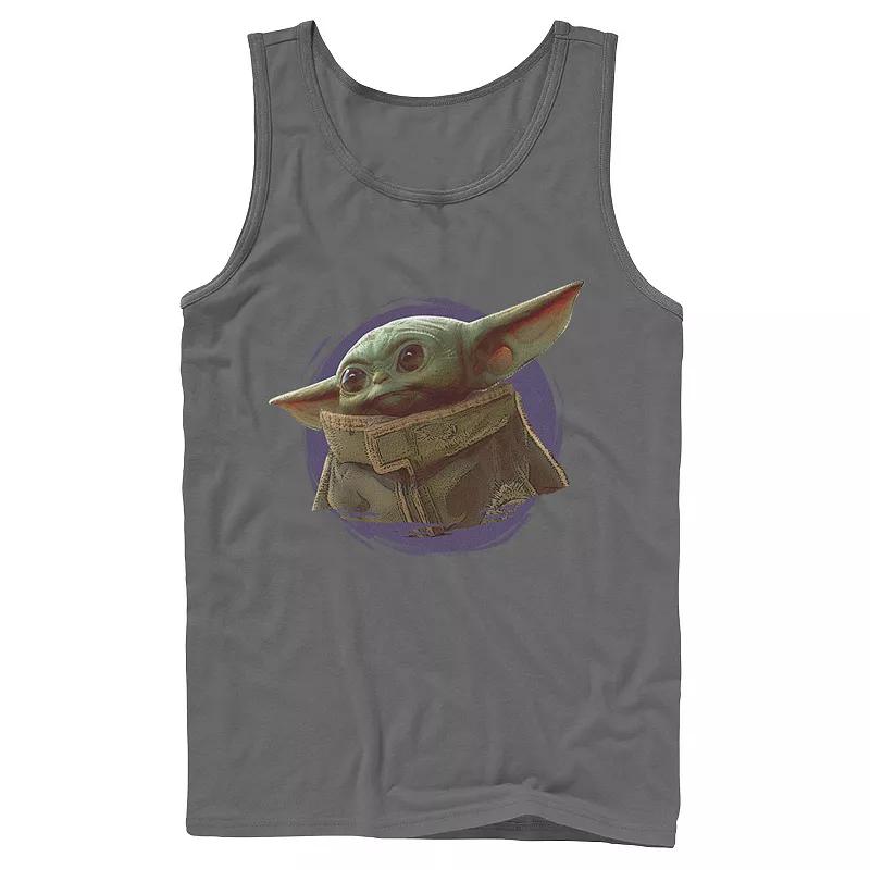 Men's Star Wars The Mandalorian The Child Purple Smoke Tank Top,  Product Image