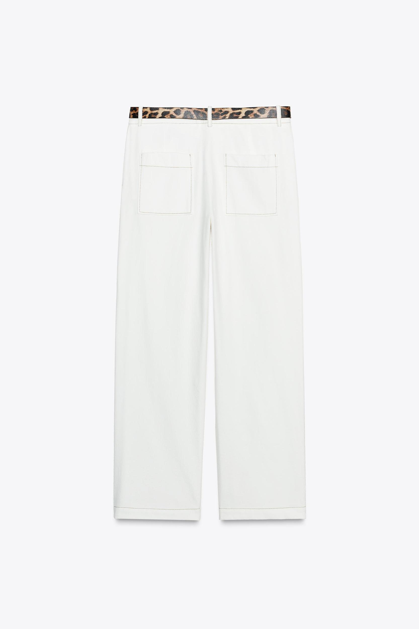 ANIMAL PRINT BELTED PANTS Product Image