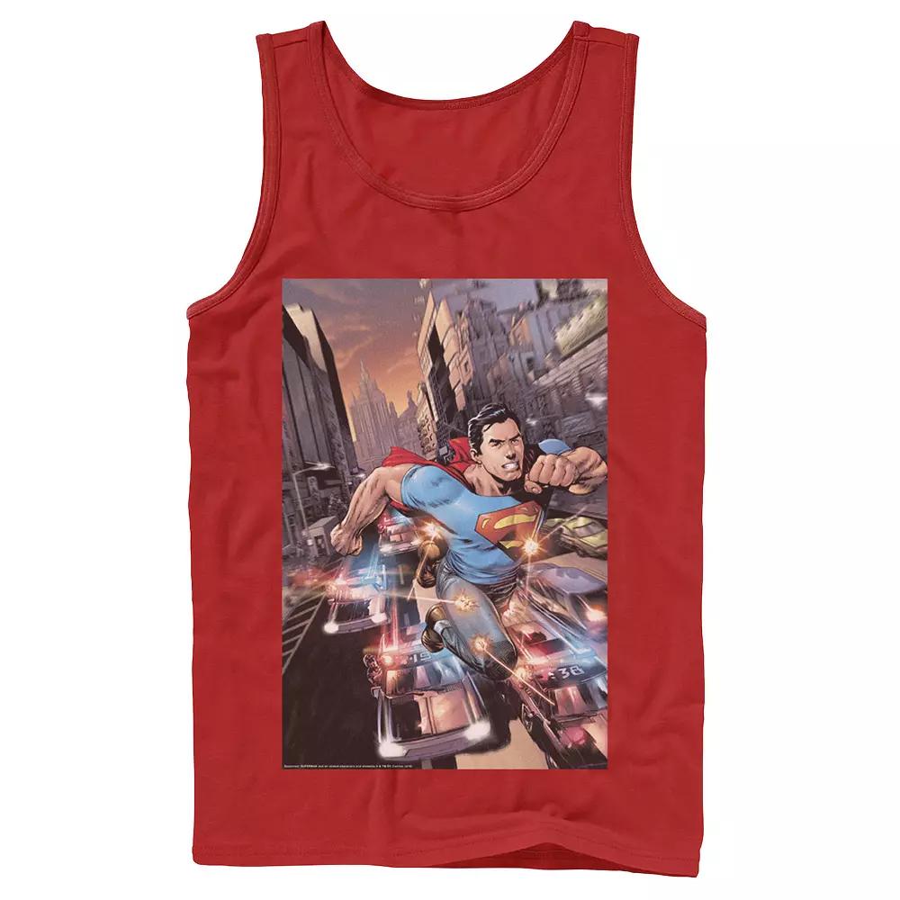 Men's DC Comics Superman Flashing Lights Poster Tank Top,  Product Image
