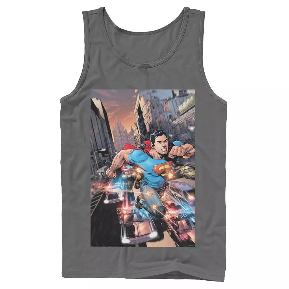 Men's DC Comics Superman Flashing Lights Poster Tank Top,  Product Image