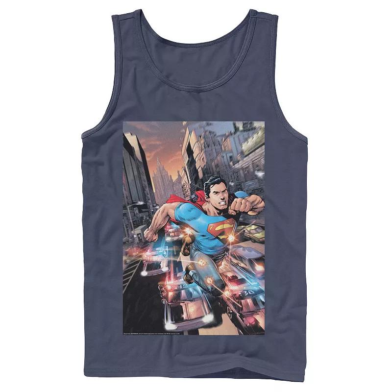 Men's DC Comics Superman Flashing Lights Poster Tank Top,  Product Image