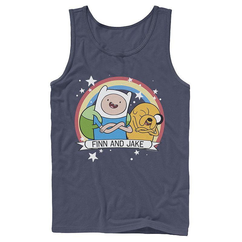 Men's Cartoon Network Adventure Time Finn & Jake Rainbow Banner Tank Top,  Product Image