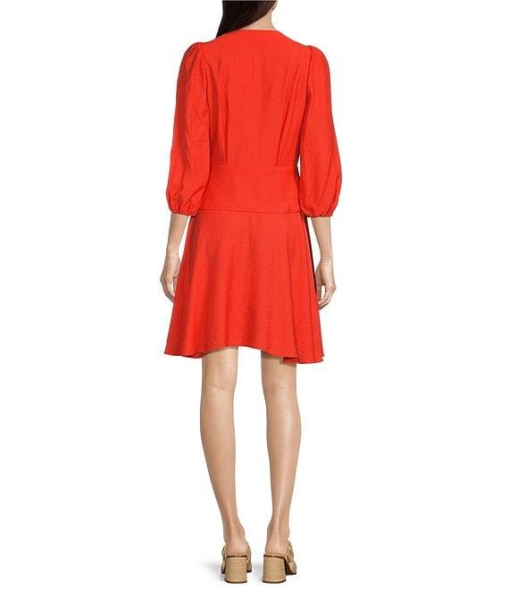 Alex Marie Enola Surplice V-Neck 3/4 Sleeve Wrap Dress Product Image