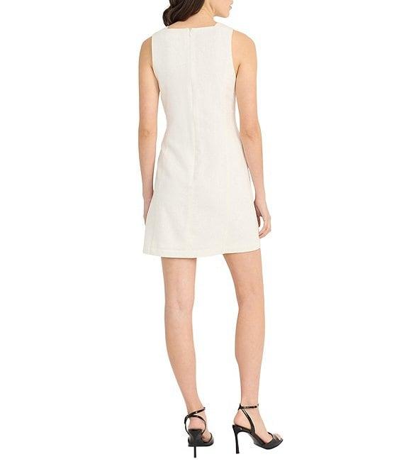 Donna Morgan Square Neck Fit and Flare Linen Mini Dress Product Image