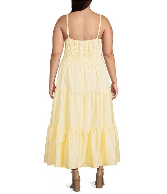 Layered With Love Plus Size Square Neck Elastic Waist Cotton Poplin Sleeveless Maxi Dress Product Image