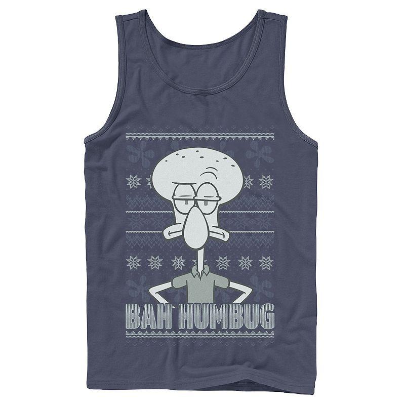 Men's Nickelodeon SpongeBob SquarePants Squidward Bah Humbug Ugly Christmas Graphic Tank Top,  Product Image
