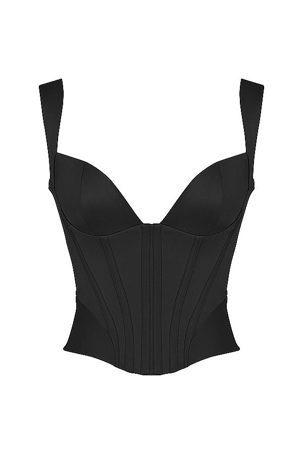 Liberty  black satin corset Product Image