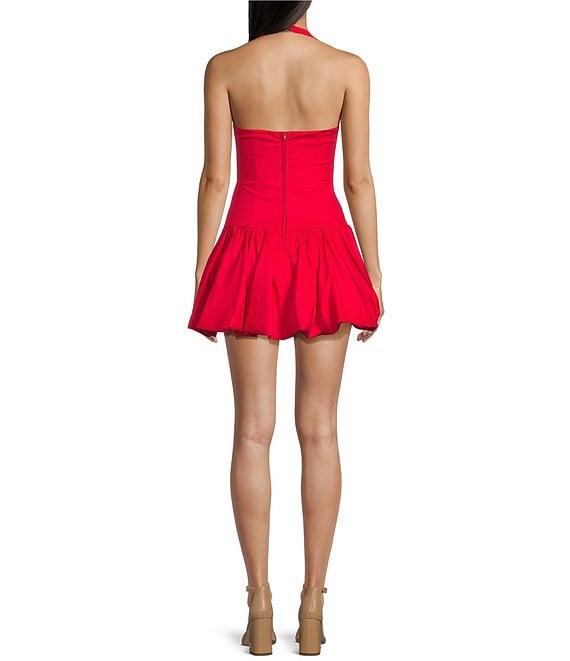 B. Darlin Halter Neck Bubble Hem Drop Waist Dress Product Image