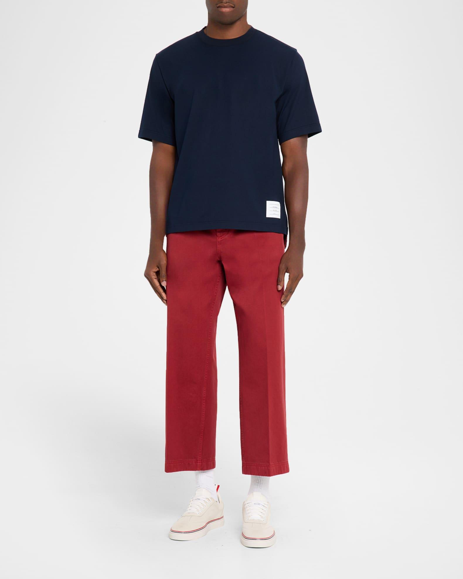 Men's Cotton Stripe-Trim Crewneck T-Shirt Product Image