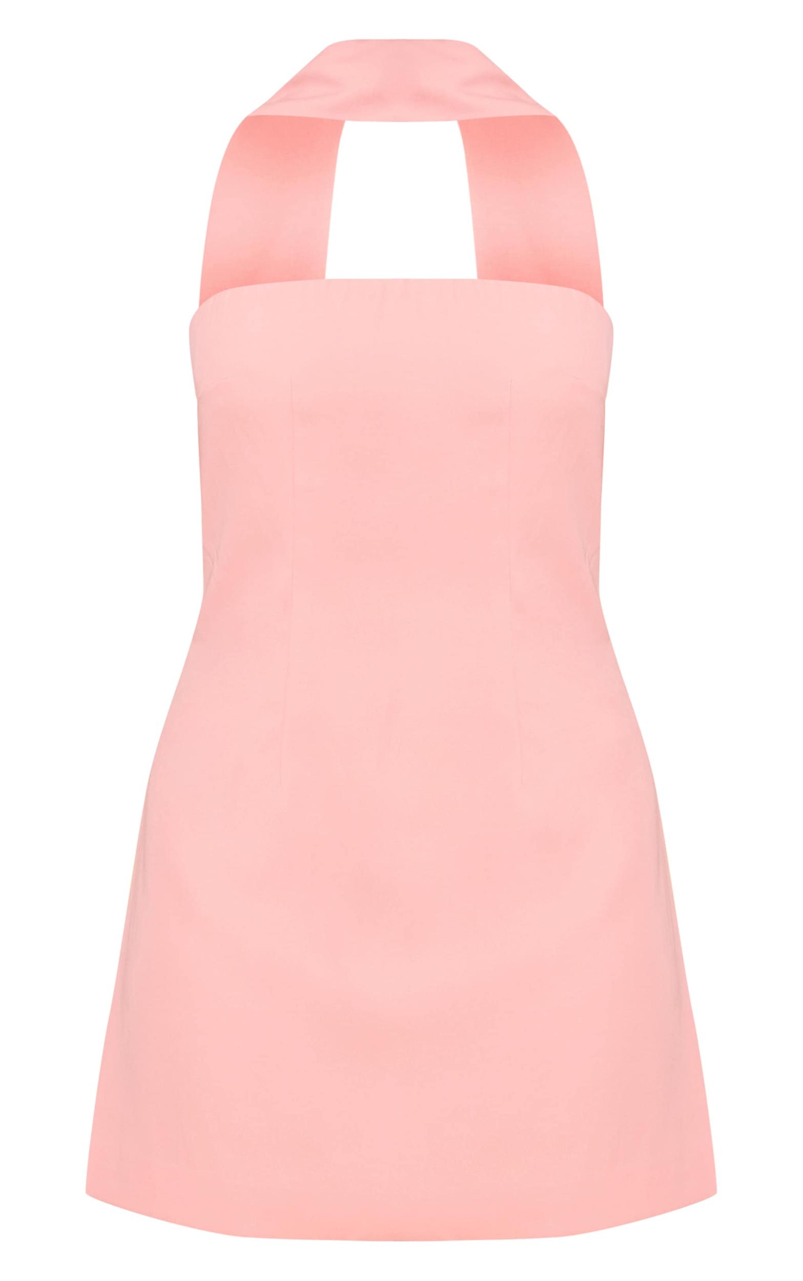 Pink Woven Scarf Detail Bandeau Shift Dress Product Image