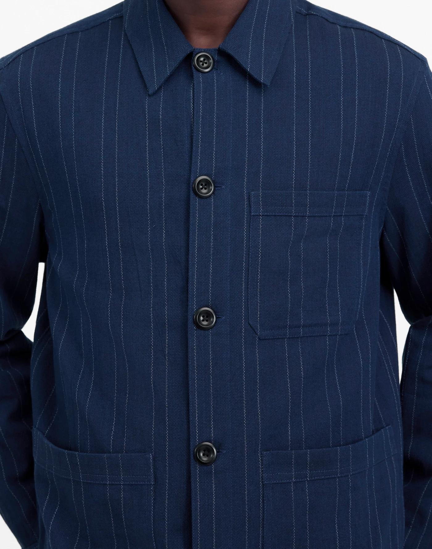 Chore Jacket in Indigo-Dyed Stripe Product Image