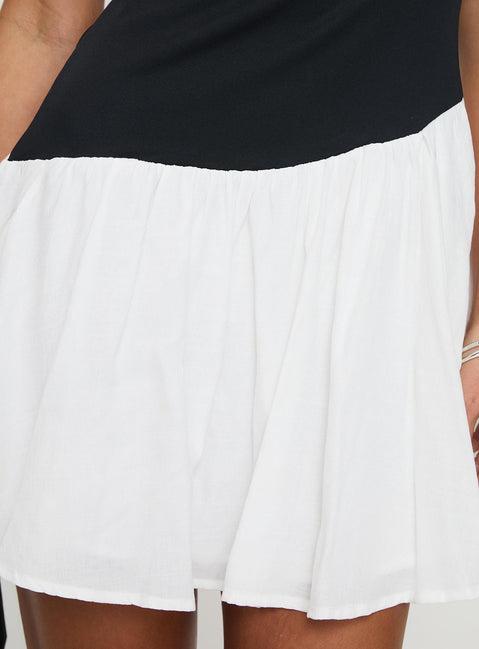 Amandla Strapless Mini Dress Black / White Product Image