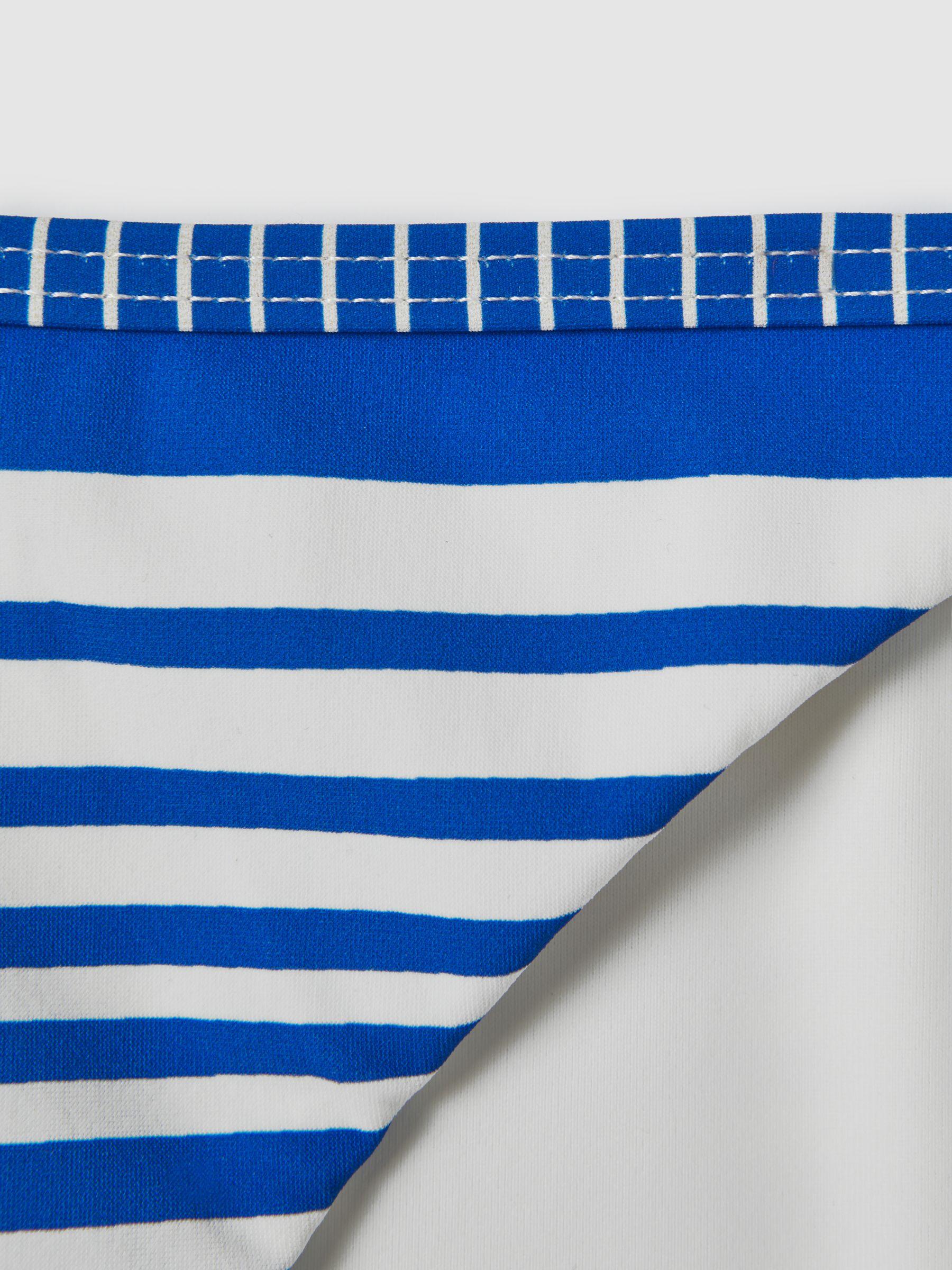 Striped Side Tie Bikini Bottoms in Blue Stripe Product Image