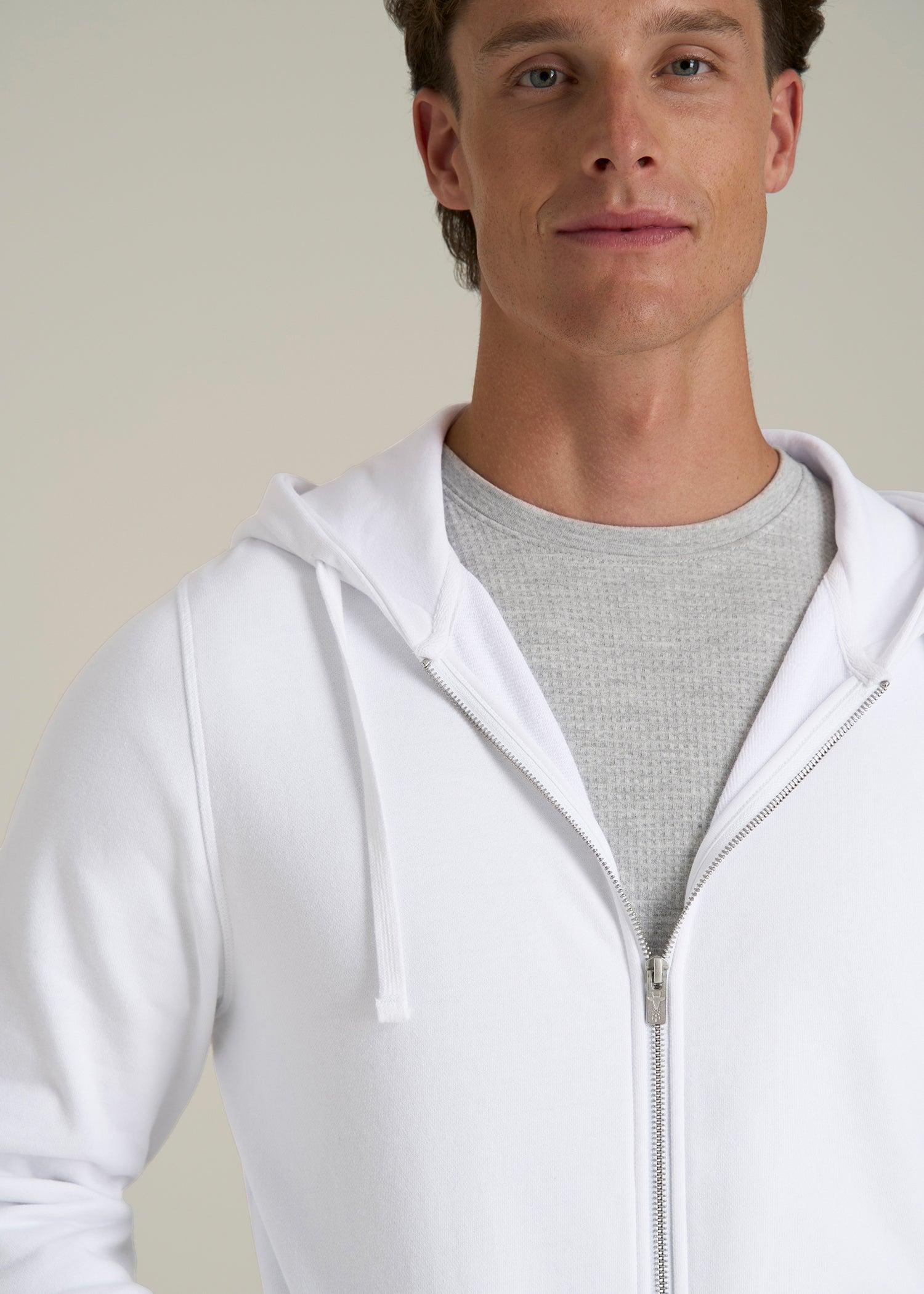 Wearever 2.0 French Terry Full-Zip Hoodie for Tall Men in White Male Product Image