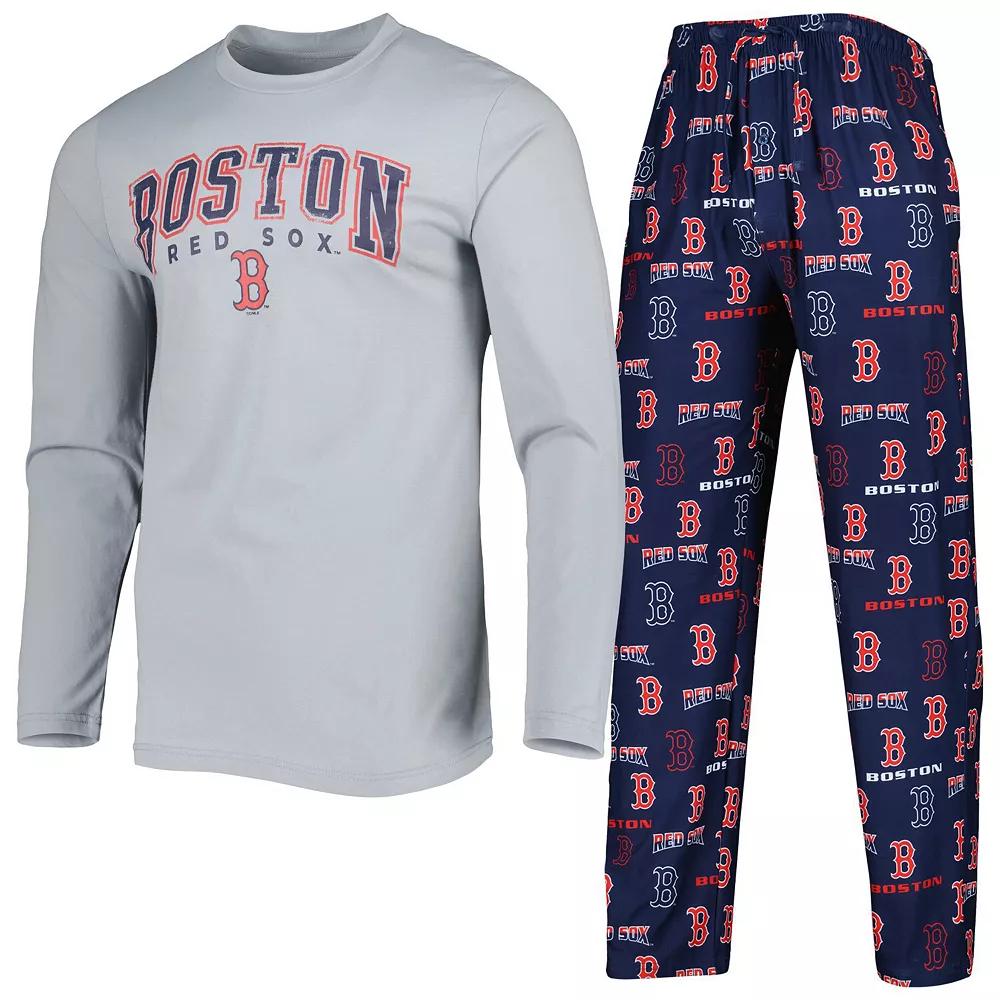 Men's Concepts Sport Navy/Gray Boston Red Sox Breakthrough Long Sleeve Top & Pants Set,  Product Image