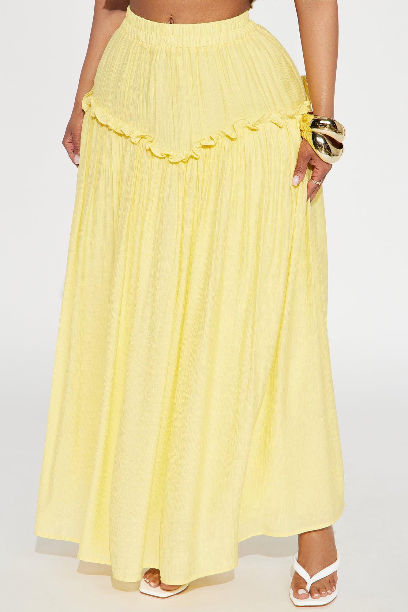 Lily Maxi Skirt - Butter Yellow Product Image