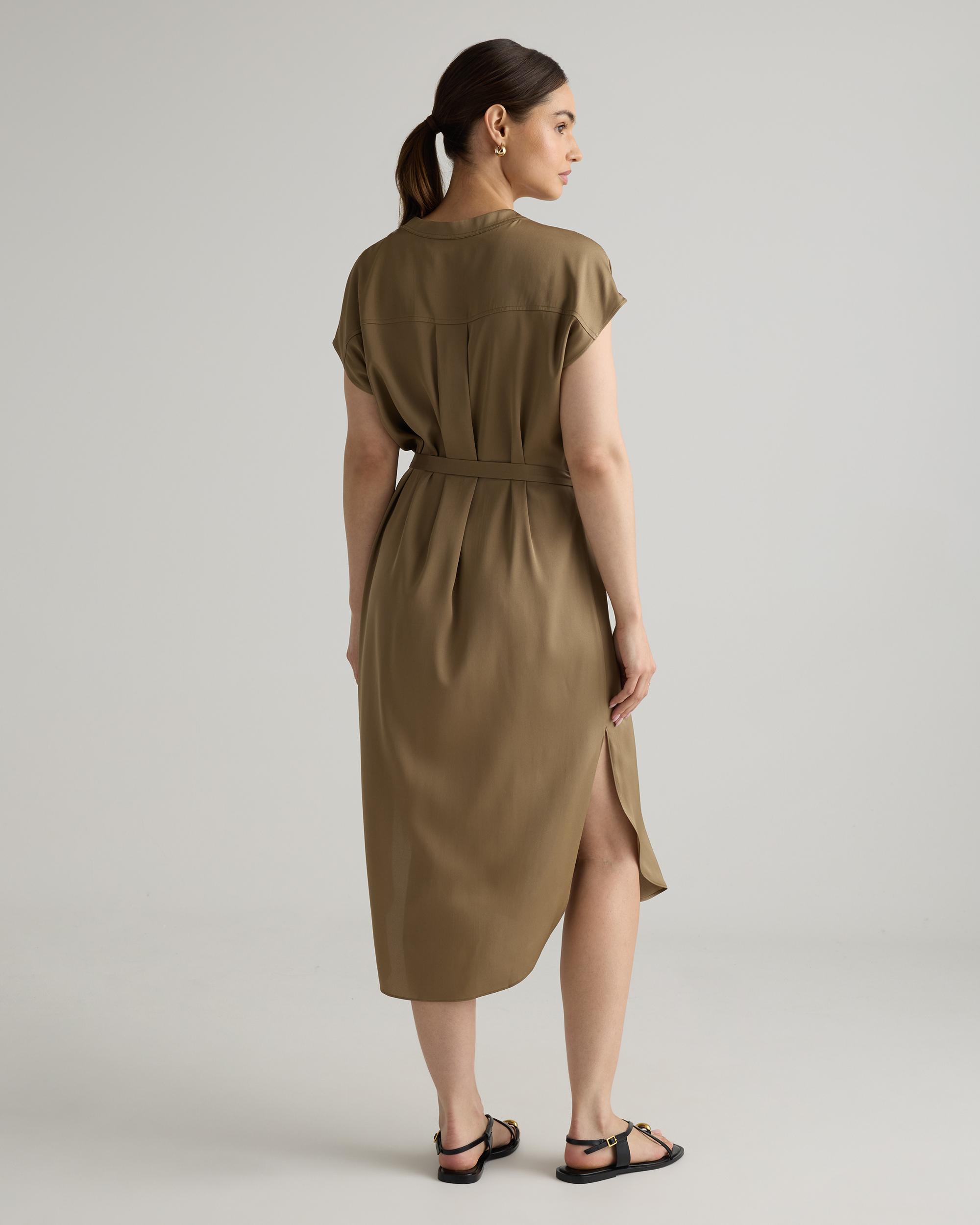 Quince | Women's Washable Stretch Silk Midi Shirt Dress Mulberry Silk Product Image