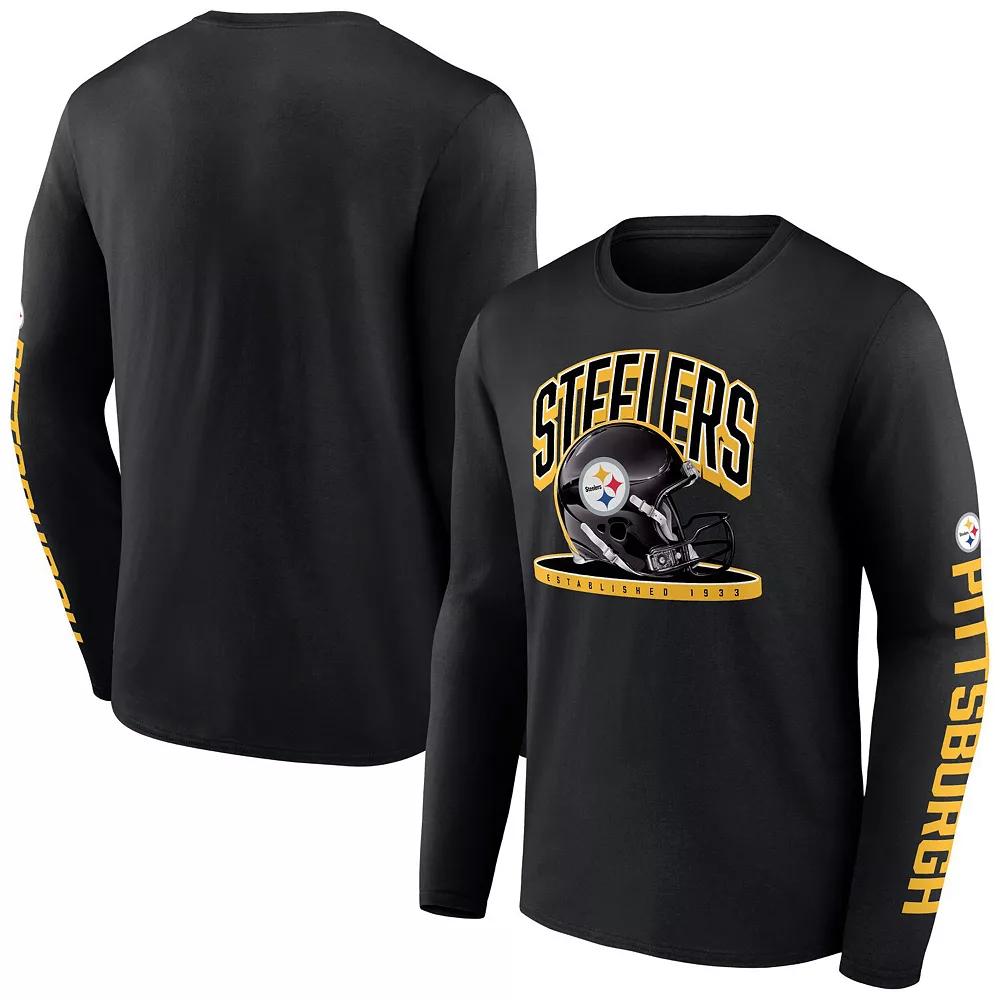 Mens Fanatics Pittsburgh Steelers Helmet Platform Long Sleeve T-Shirt Product Image