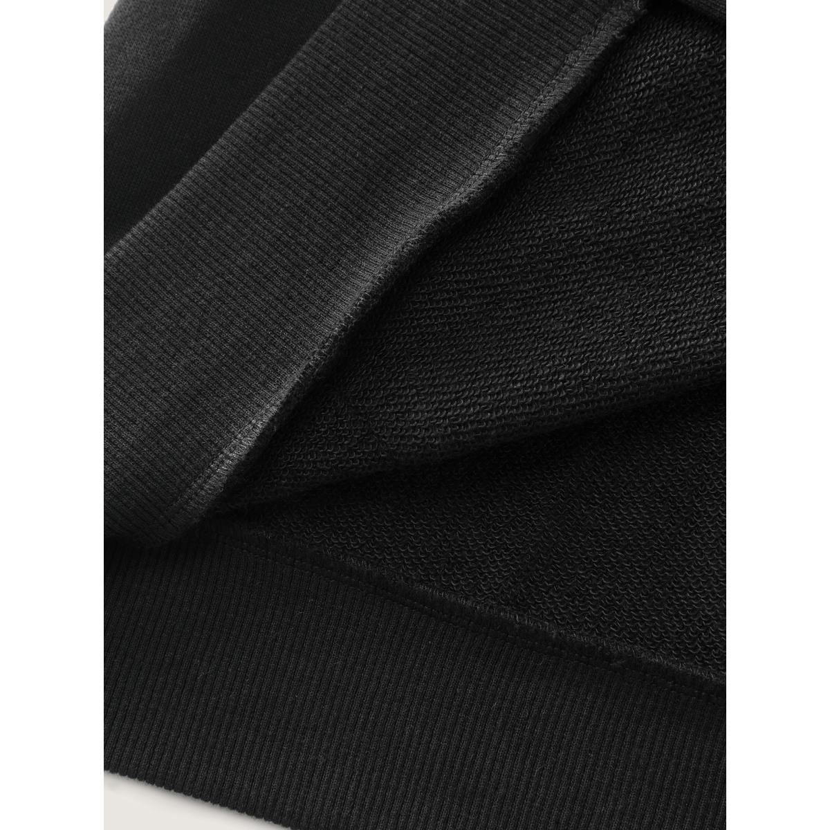 Plus Size Fur Collar Stretchy Zipper Jacket Women Black Patch pocket Casual Jackets BloomChic 28/5X Product Image