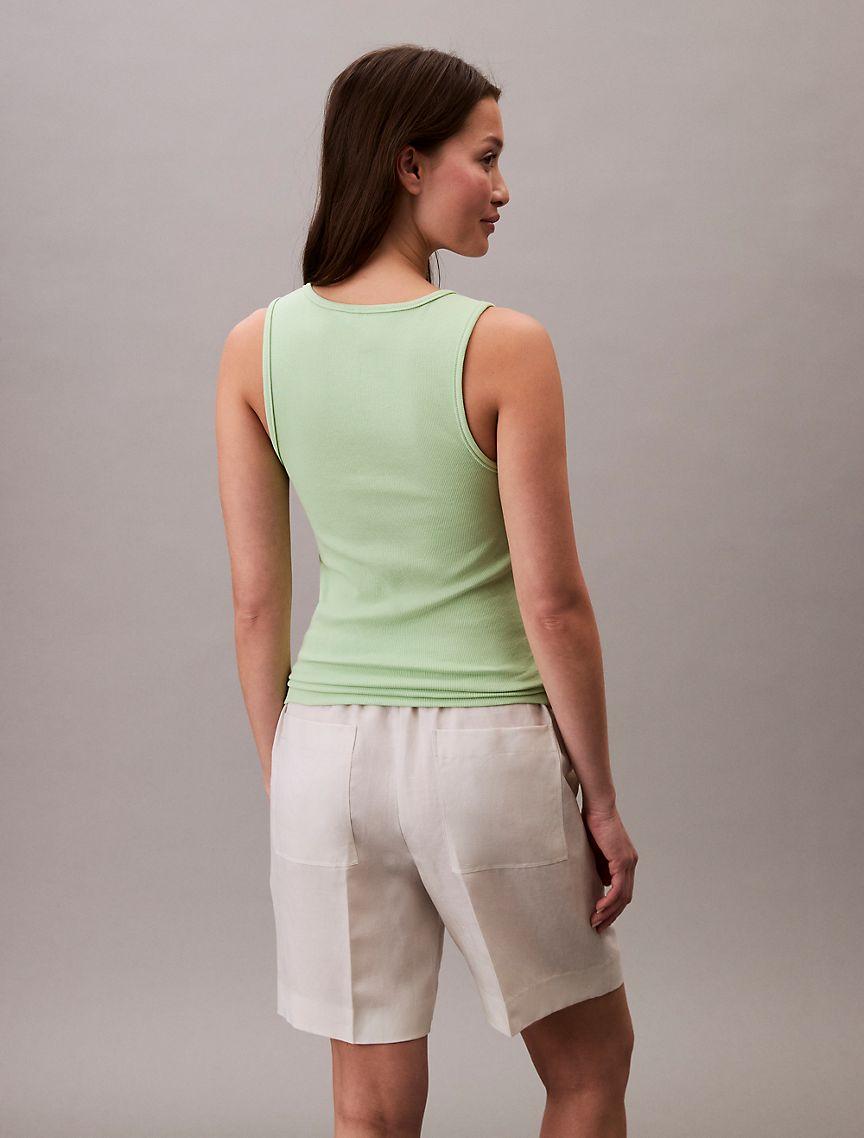 Cotton Contour Rib Henley Tank Top Product Image