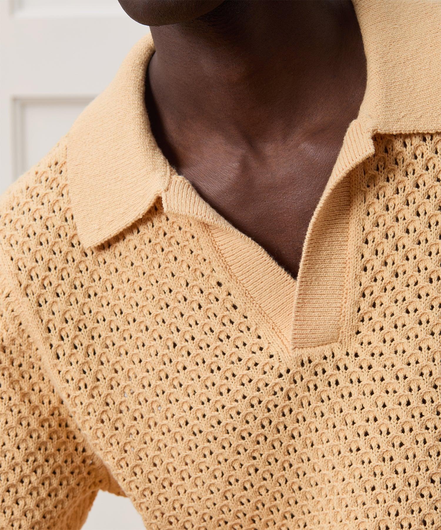 Relaxed Open-Knit Montauk Sweater Polo Product Image