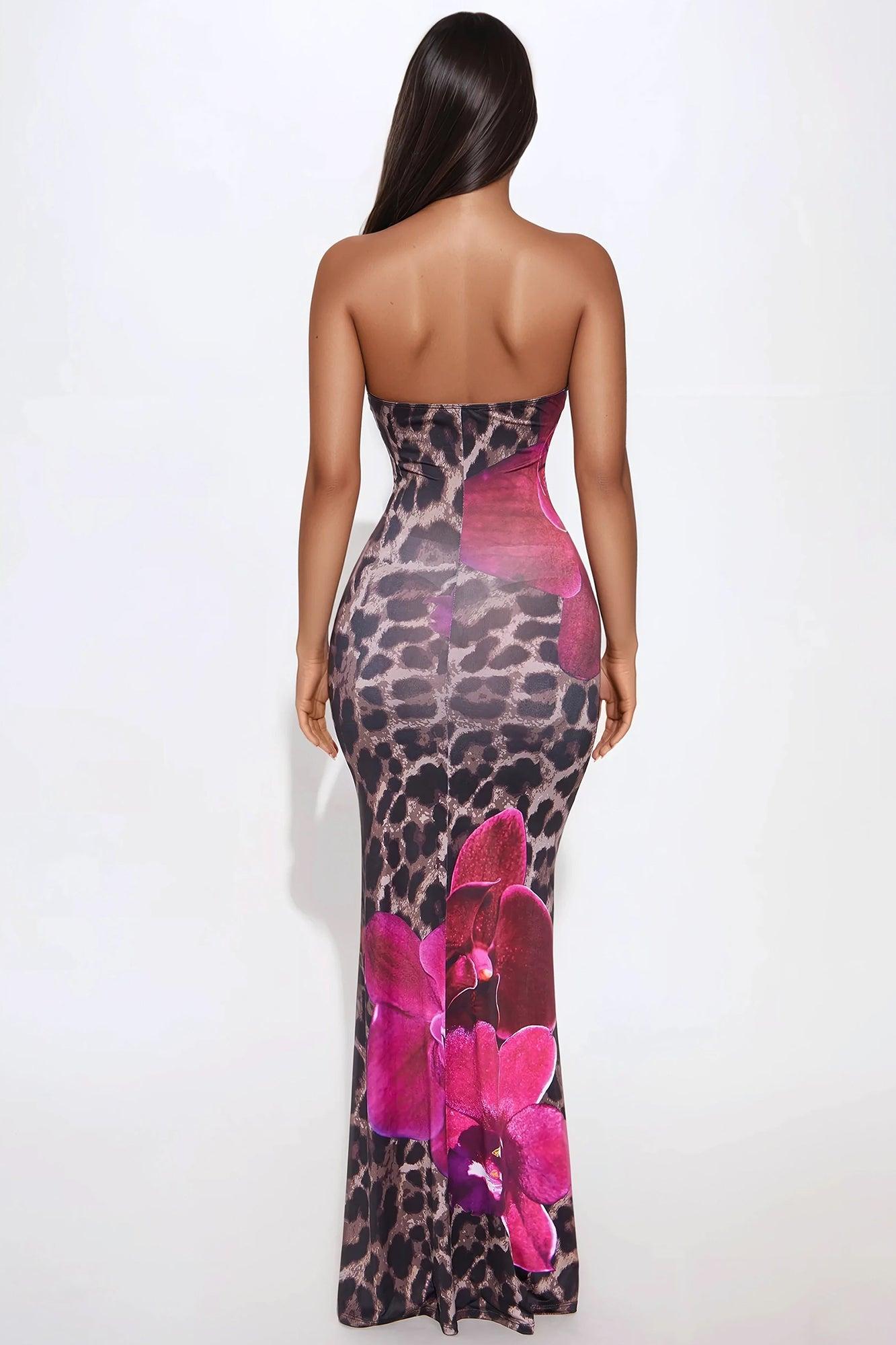 Alix Floral Leopard Maxi Dress - Leopard Product Image