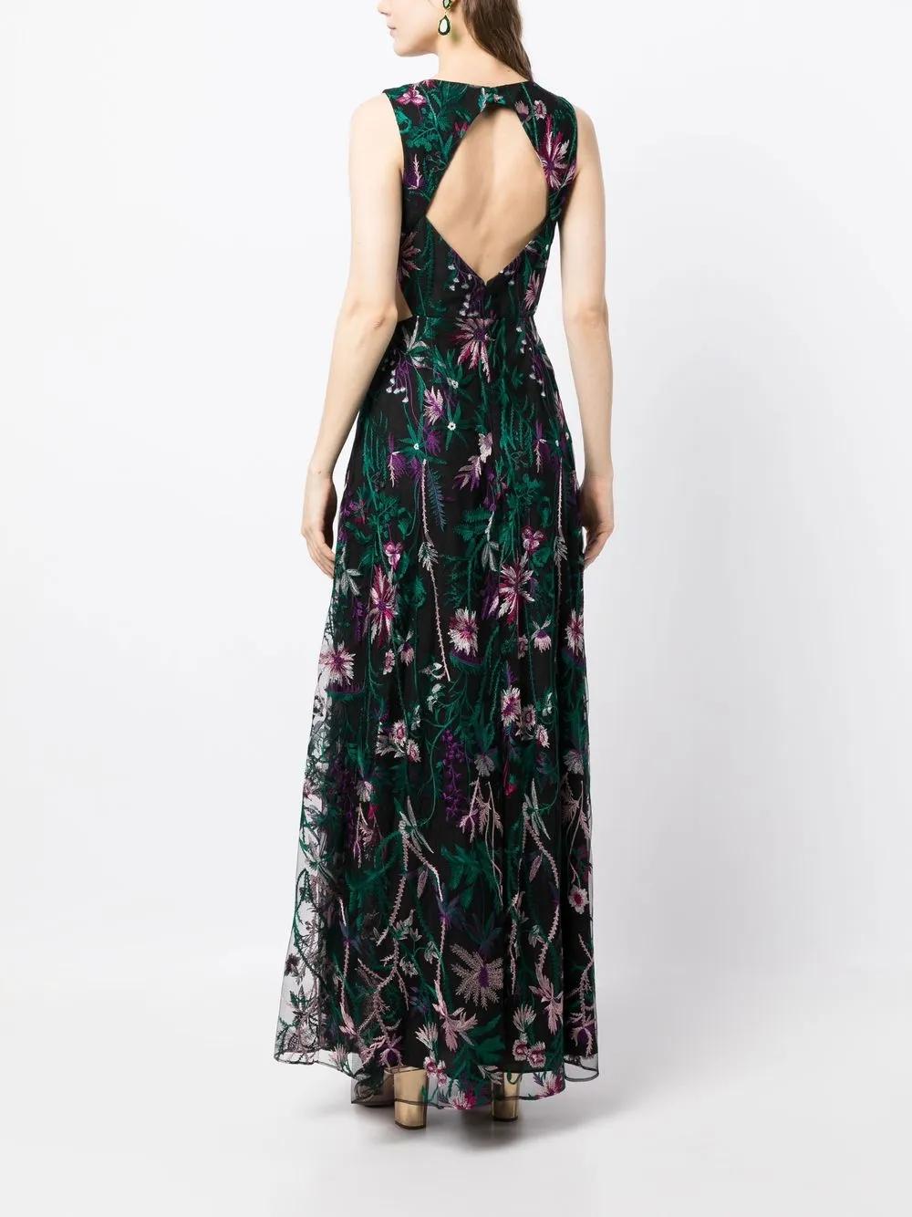 cut-out floral-embroidery gown Product Image