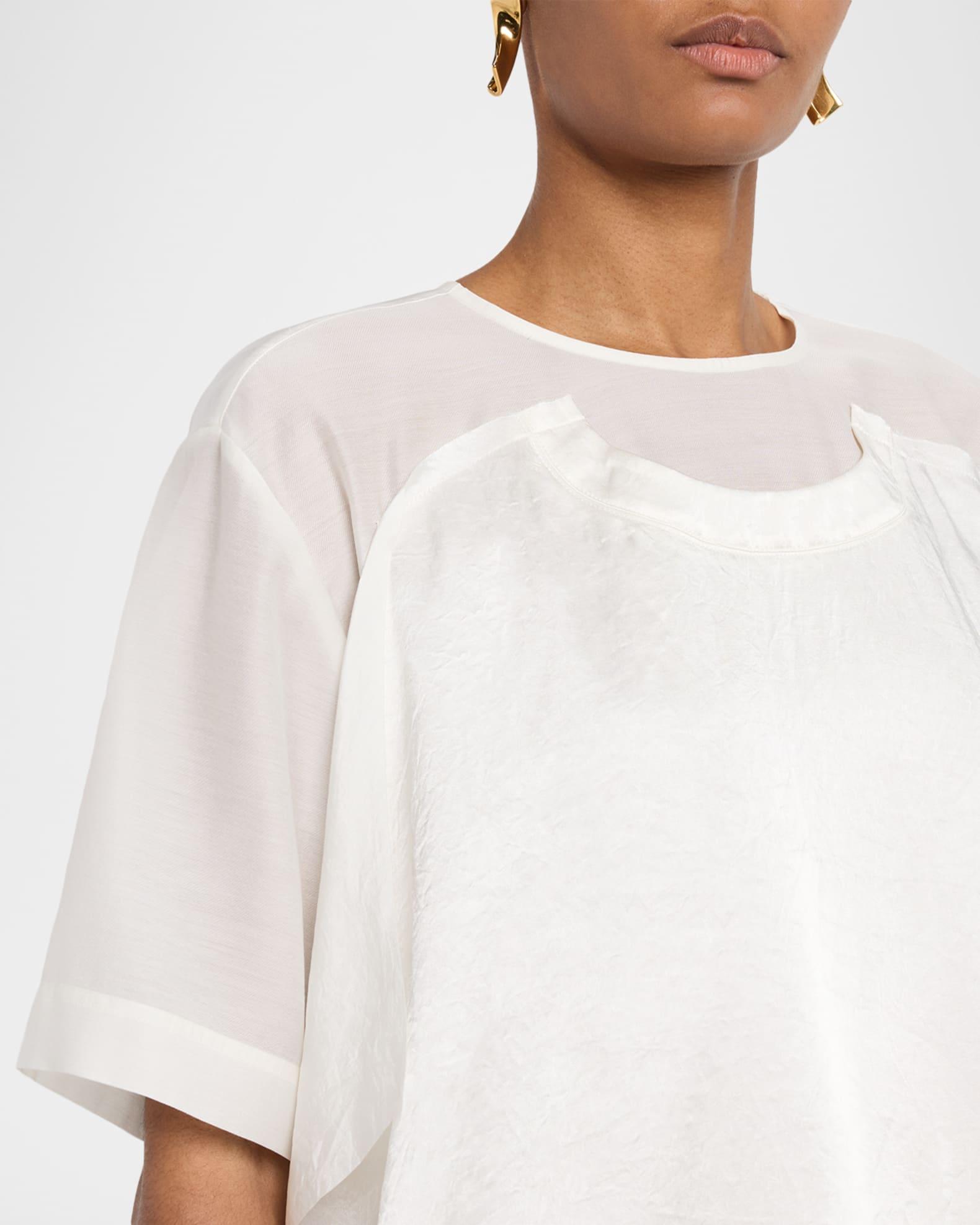 Shantung And Crinkled Satin T-Shirt Product Image