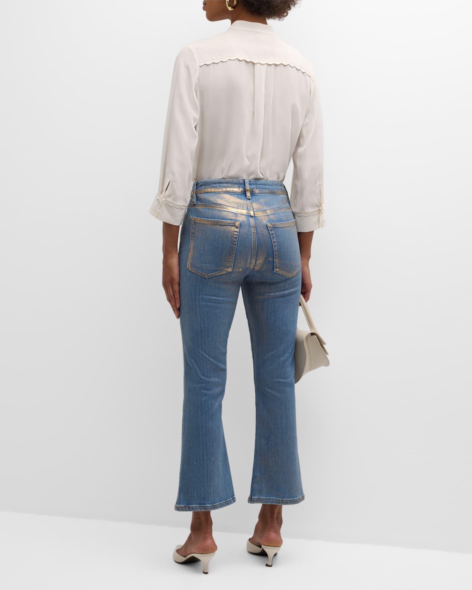 Scallop-Trim Silk Shirt Product Image