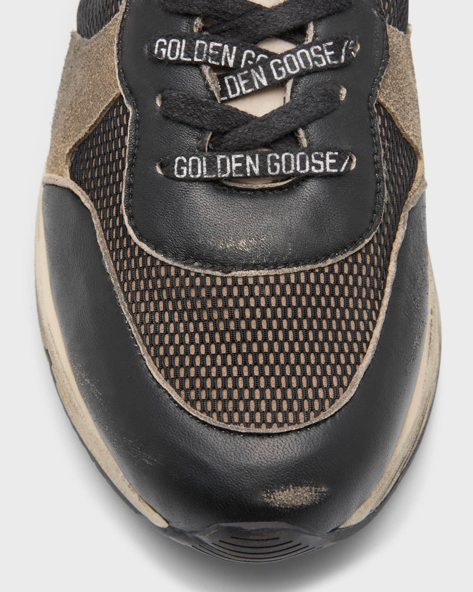 Men's Running Sole Mesh & Leather Sneakers Product Image