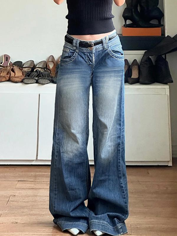 Washed Aged Whitened Boyfriend Jeans Product Image