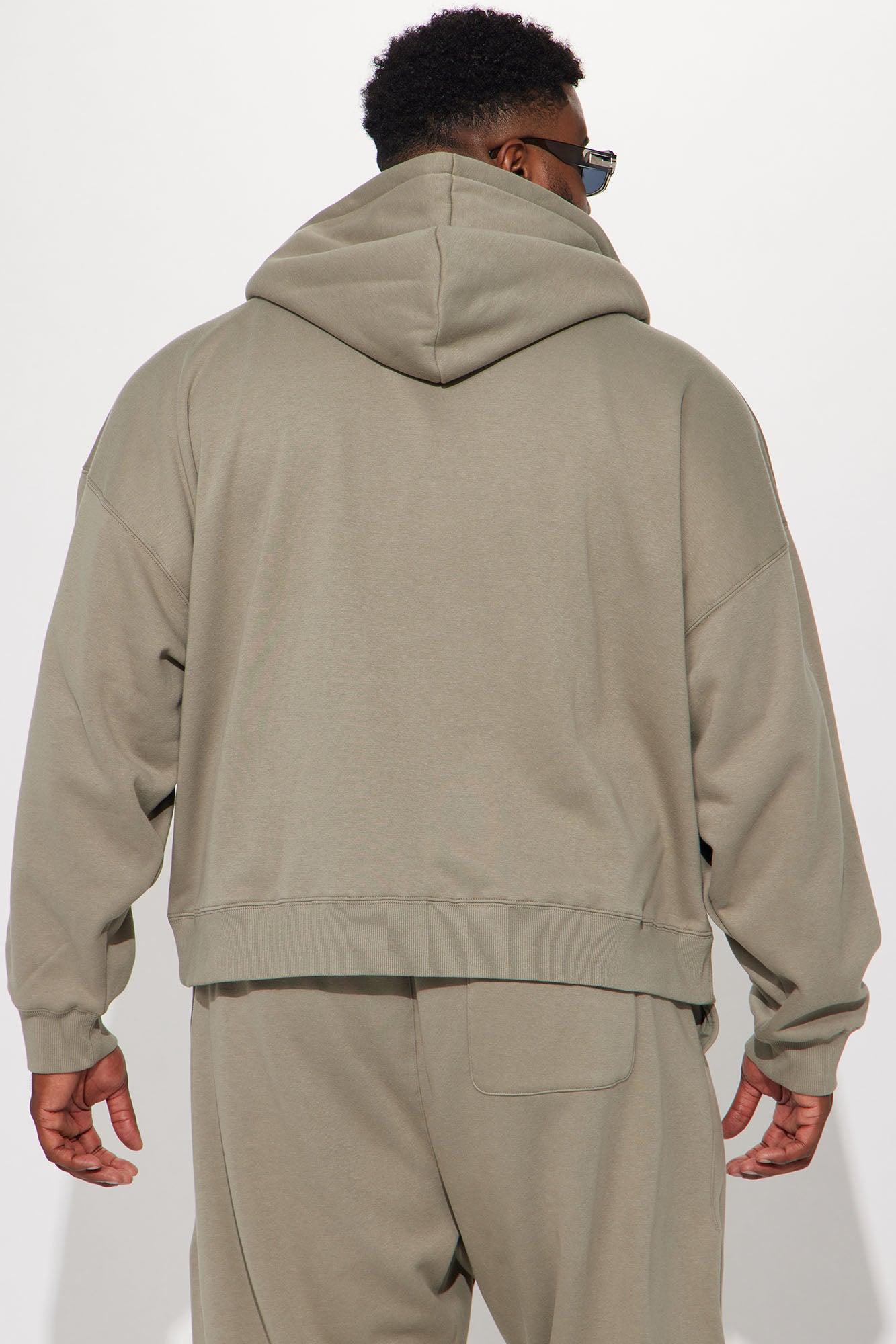 Tyson Oversized Heavyweight Zip Up - Olive Product Image