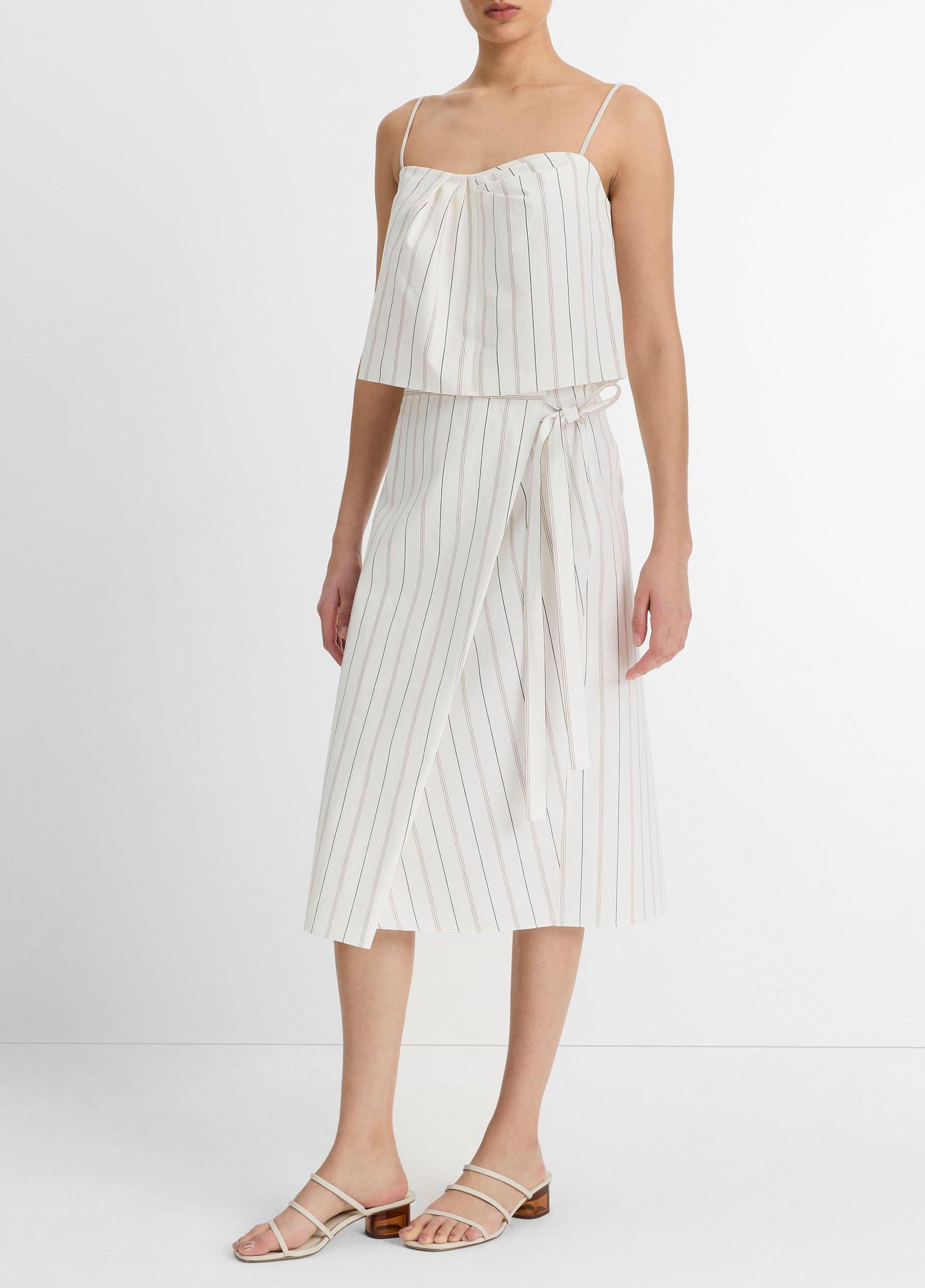 Seedling Stripe Cotton Wrap Skirt Product Image