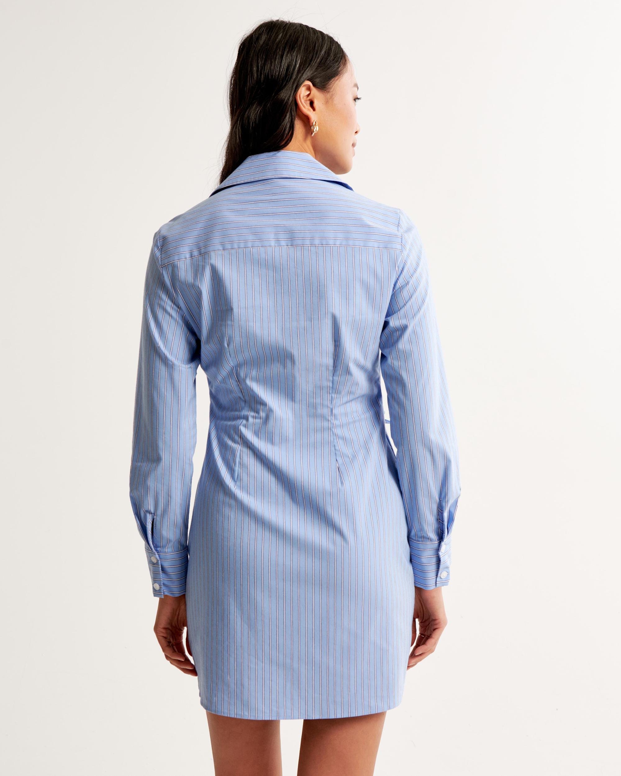 Long-Sleeve Wrap Shirt Dress Product Image