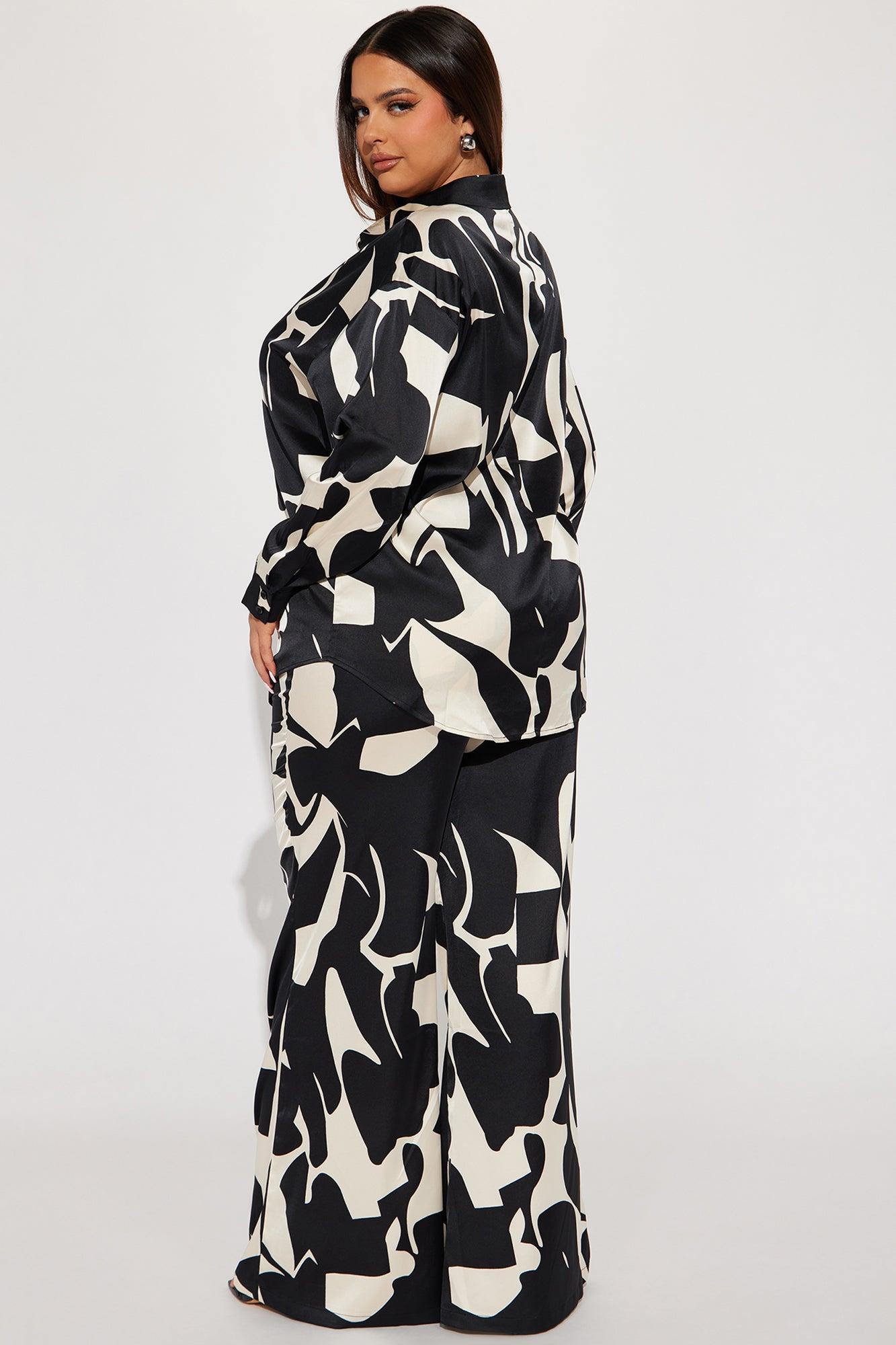 New Night Satin Pant Set - Black/combo Product Image