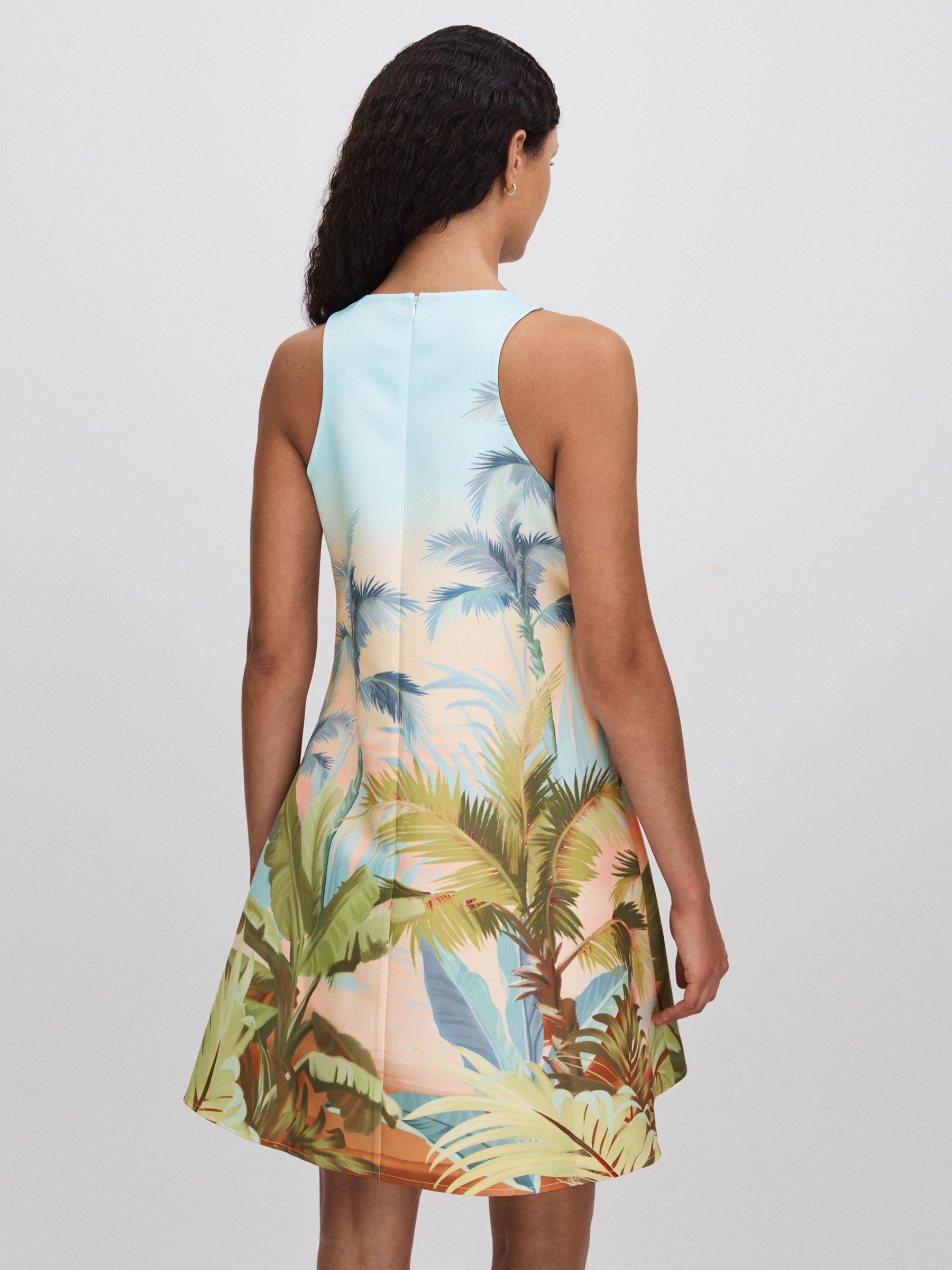 Leo Lin Printed A-Line Mini Dress in Blue Print Product Image