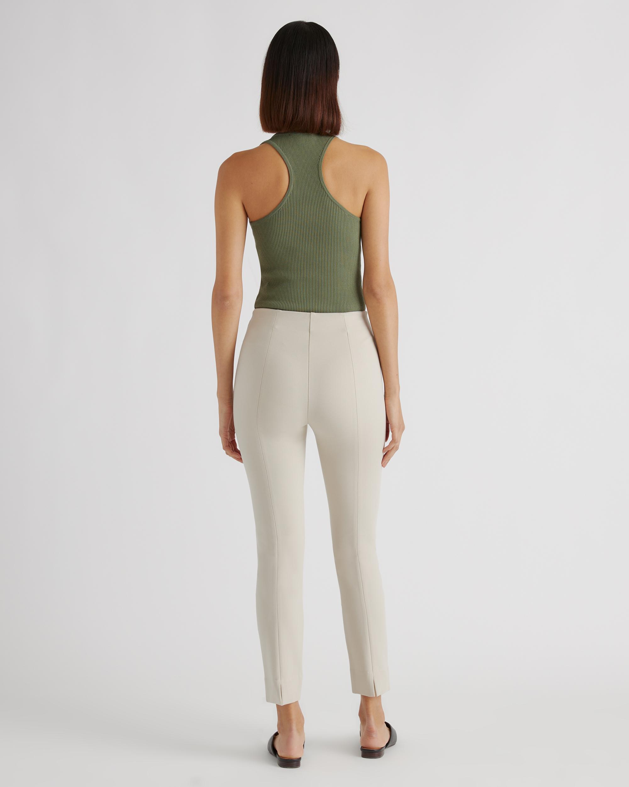 Quince | Women's Ultra-Stretch Ponte Pintuck Ankle Pants Rayon Product Image