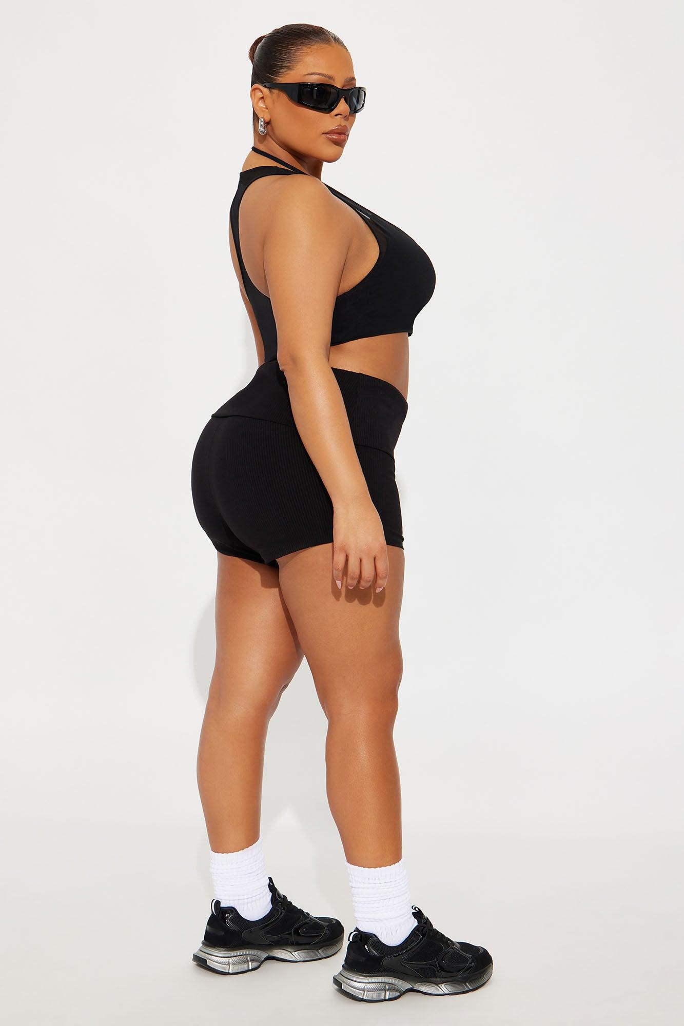 Power Mesh Racerback Bra Top - Black Female Product Image