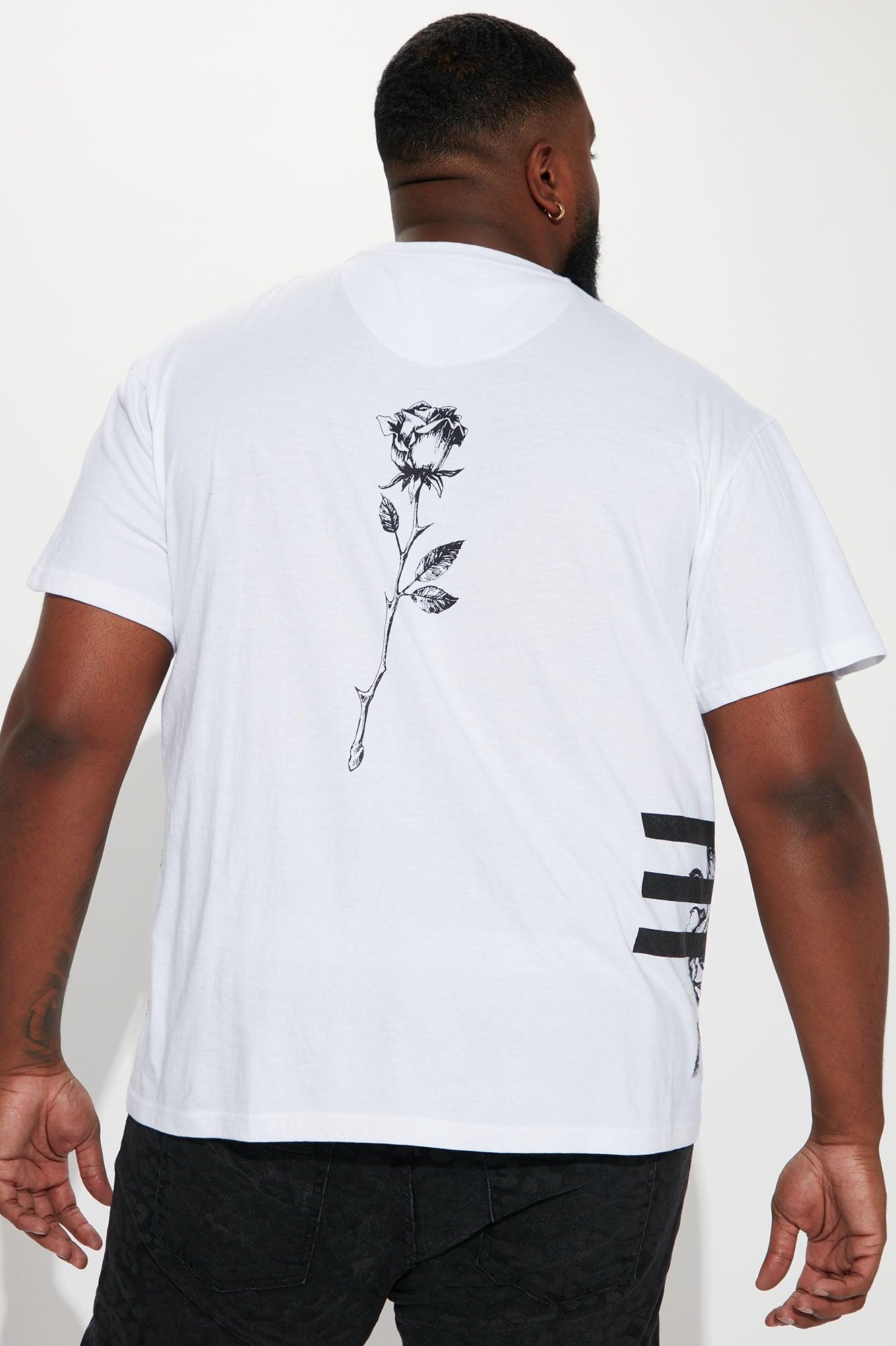 Black Roses Short Sleeve Tee - White Product Image