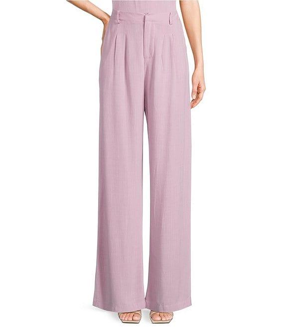Sadie & Sage Linen Full Length Pleated Coordinating Trousers Product Image