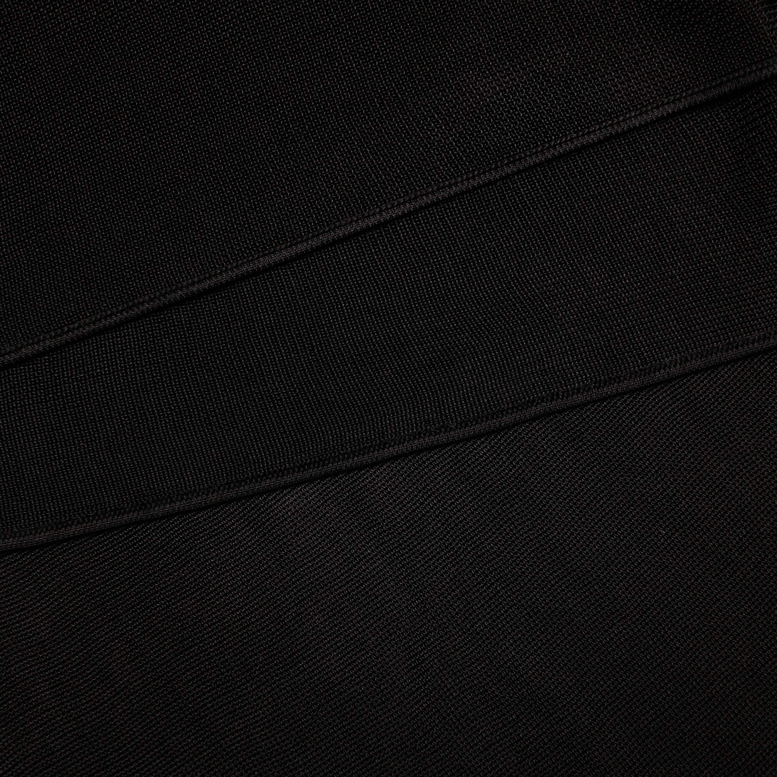 Black Viscose Knit One Shoulder Maxi Dress Product Image