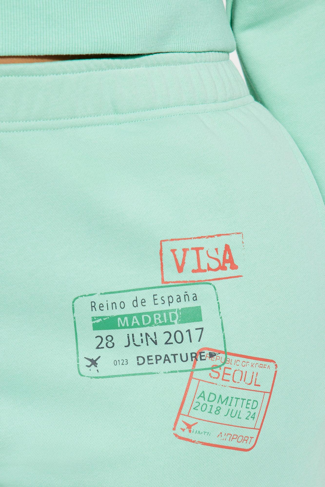 Airport Fit French Terry Pant Set - Mint Product Image