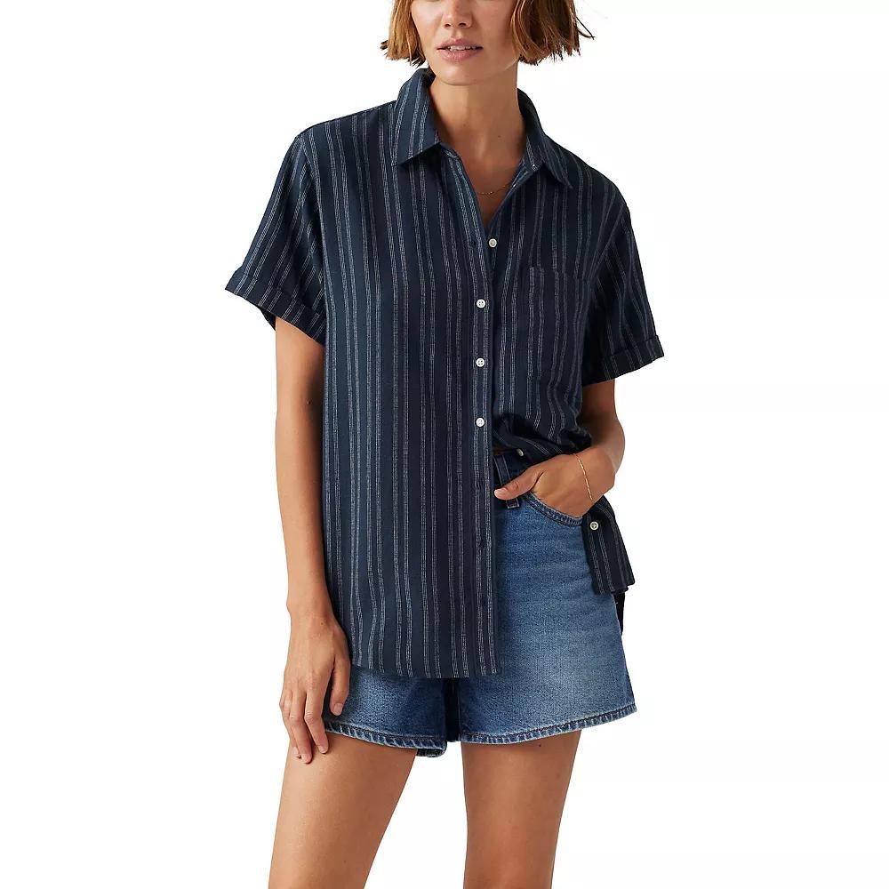 Women's Levi's® Darlene Short Sleeve Shirt, Size: Small, Shin Beach Stripe Product Image