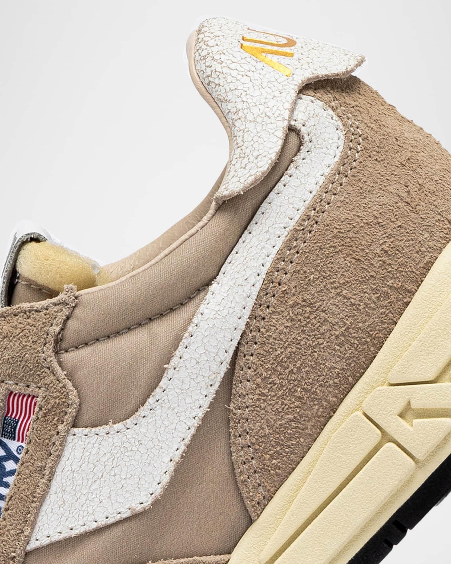 Reelwind Mixed Leather Retro Trainer Sneakers Product Image