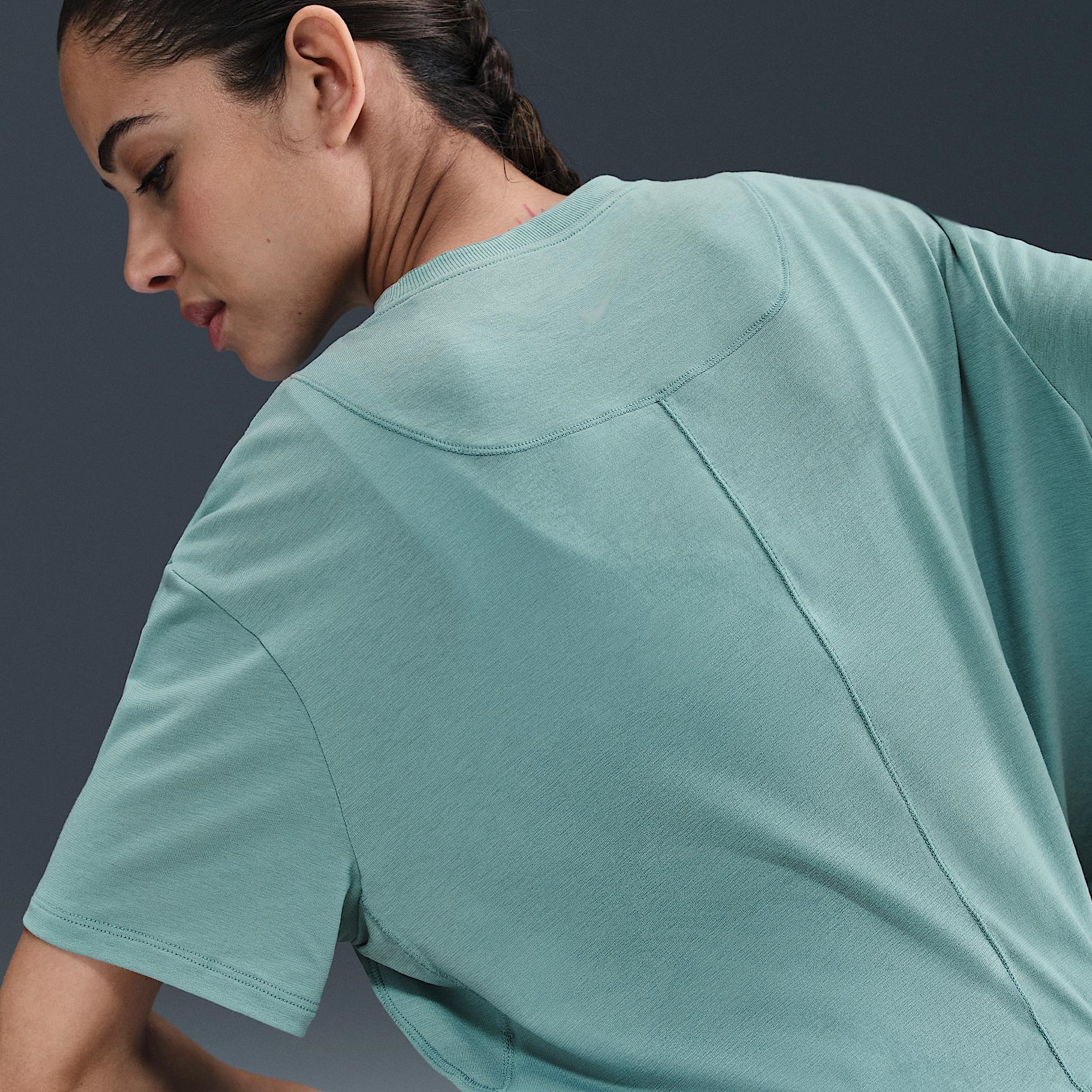 Nike Womens One Relaxed Dri-FIT Cropped Short-Sleeve Top | HJ1065-017 Product Image