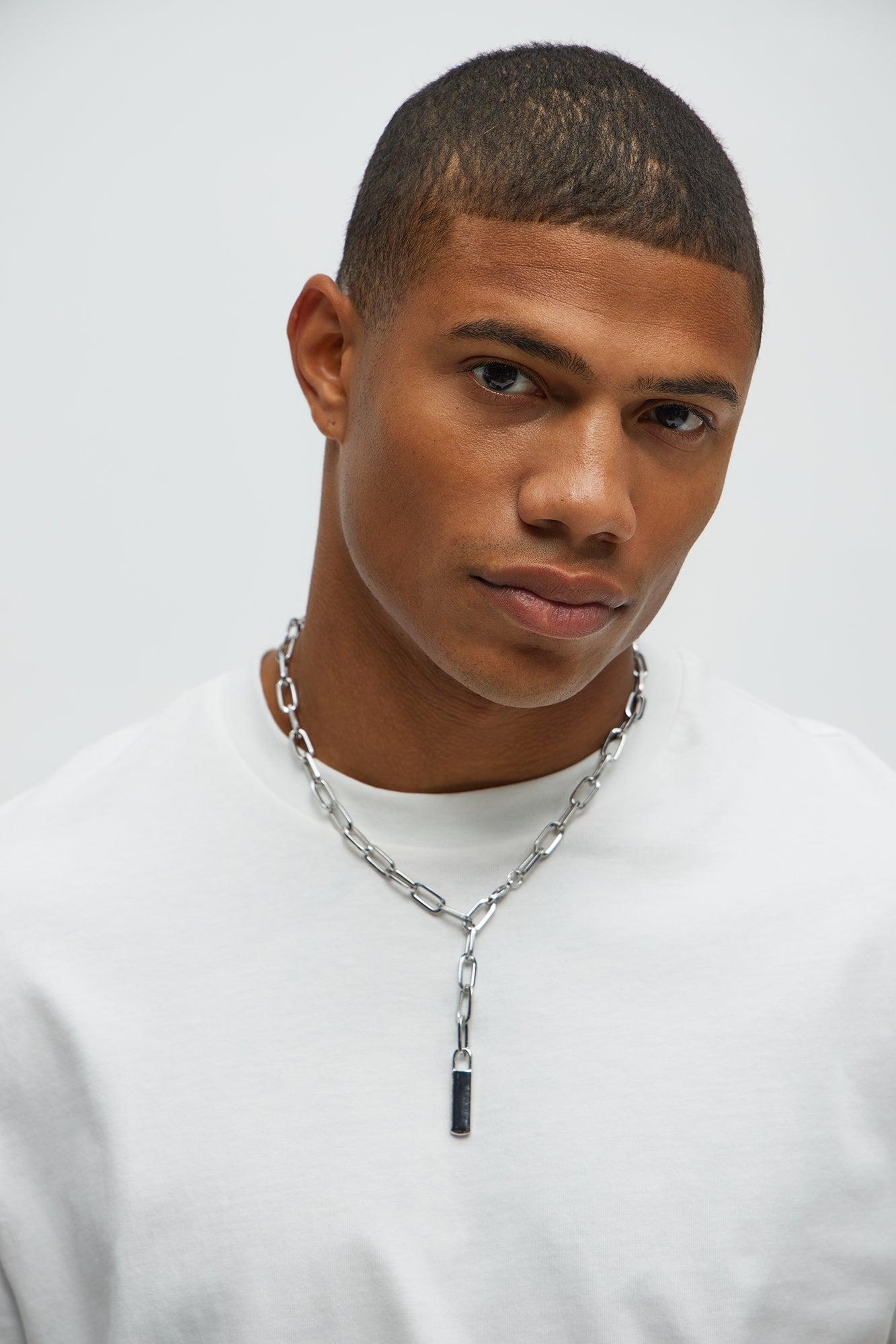 Peters Lariet Link Chain - Silver Male Product Image