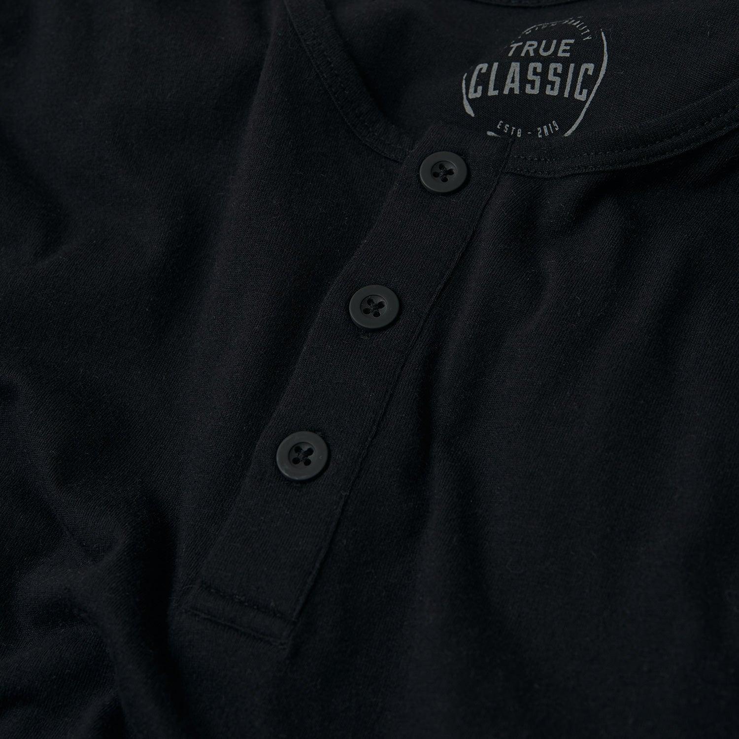 Black Classic Long Sleeve Henley Product Image